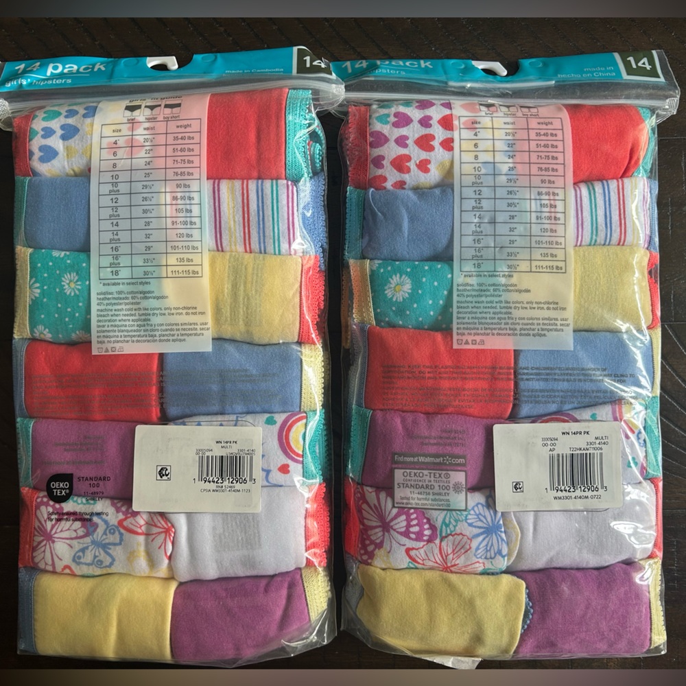 28pr. Girls Wonder Nation Hipster Underwear Size 14 (2/14pk bundle) - Picture 2 of 4